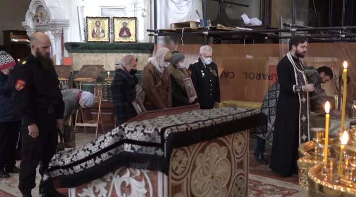 Видеосюжет о заупокойной литие по протоиерею Кириллу Россинскому и монахине Марии (Скобцовой)