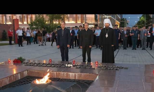 Видеосюжет: 22 июня митрополит Григорий принял участие в акции «Свеча памяти»