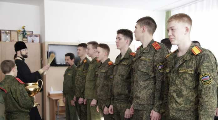 Священник поздравил кадетов Кубанского казачьего корпуса с Богоявлением