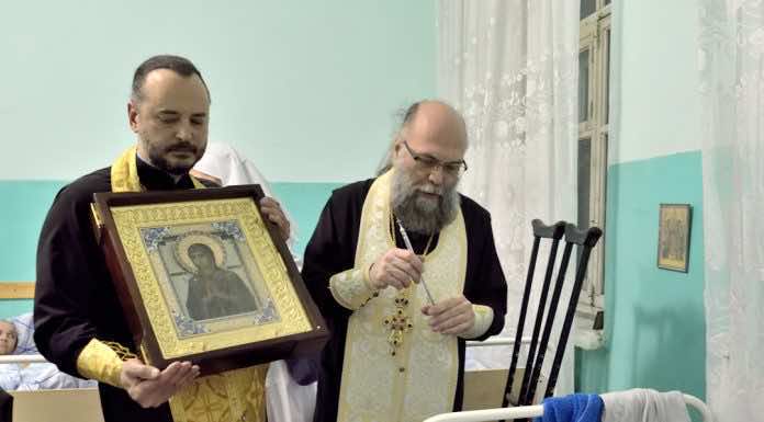 В Краснодарском военном госпитале состоялся молебен перед чудотворным образом Богородицы «Умягчение злых сердец»