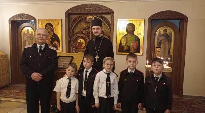 Храм святого Пантелеимона Целителя города Краснодара посетили маленькие казачата