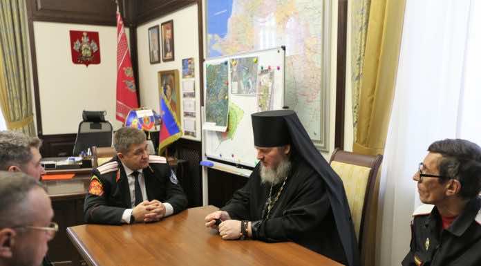 Войсковой священник принял участие в телемосте и встрече с атаманом Кубанского казачьего войска