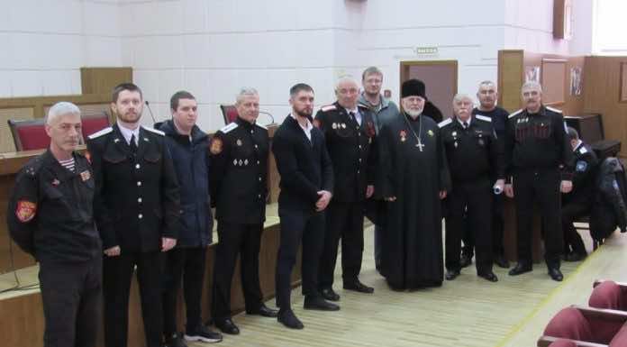 Священник принял участие в собрании Хуторского казачьего общества города Краснодара