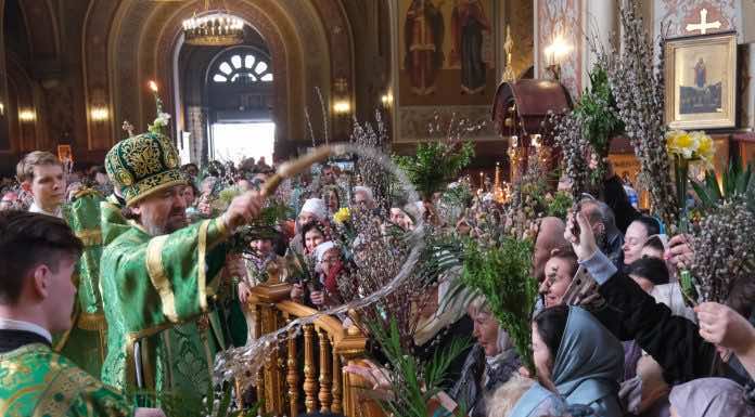 Митрополит Григорий возглавил Литургию и Крестный ход в Вербное воскресенье