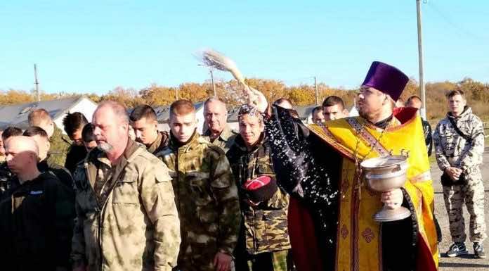 Священник благословил участников военно-полевых сборов Кубанского казачьего войска