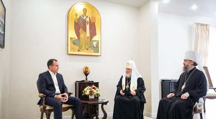 Святейший Патриарх Кирилл встретился с губернатором Краснодарского края и митрополитом Григорием