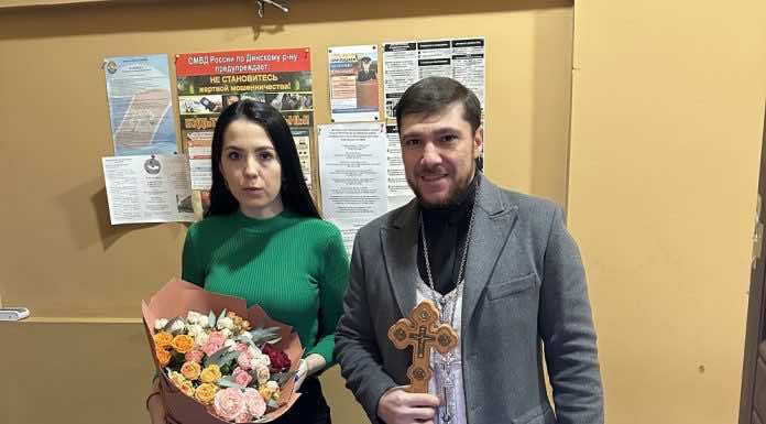 Иерей Давид Кочаров совершил молебен в Новотитаровском отделении полиции