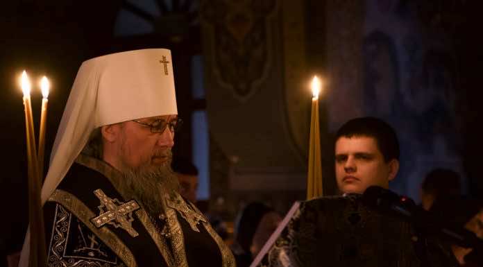 Чтение третьей части канона Андрея Критского митрополит Василий совершил в Свято-Ильинском храме