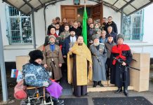 В храме Вознесения Господня совершился чин освящения точной копии исторического Пашковского куренного знамени