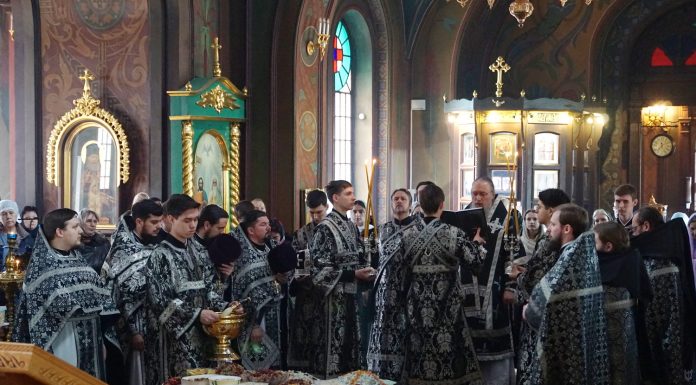 Митрополит Екатеринодарский и Кубанский Василий совершил Литургию Преждеосвященных Даров в Свято-Троицком соборе