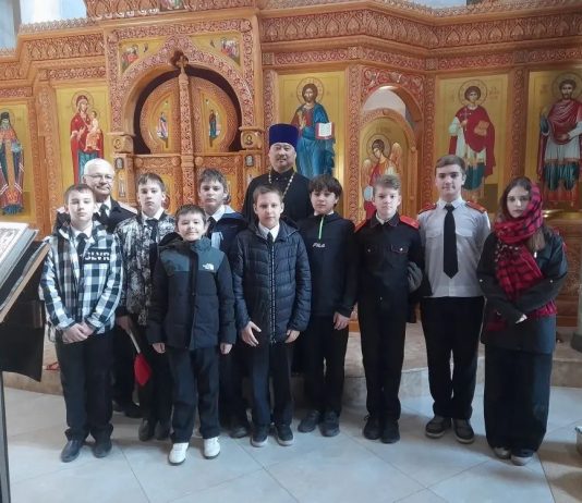 Ученики казачьего класса посетили храм великомученика и целителя Пантелеимона г. Краснодара