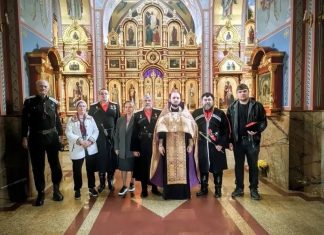 Казаки ГКО «Офицерская казачья сотня» посетили храм вмч. Георгия Победоносца