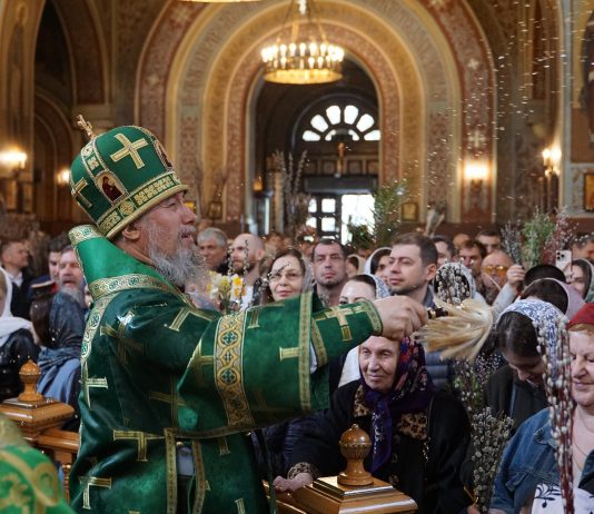 В праздник Входа Господня в Иерусалим и день памяти мученика Василия Мангазейского митрополит Екатеринодарский и Кубанский Василий совершил Божественную литургию