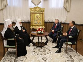 Состоялась встреча Святейшего Патриарха Кирилла с полномочным представителем Президента РФ в ЮФО, губернатором Краснодарского края и главой Кубанской митрополии