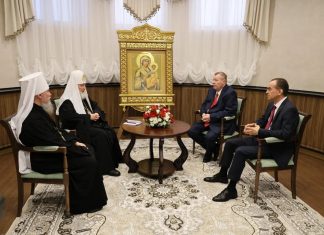 Состоялась встреча Святейшего Патриарха Кирилла с полномочным представителем Президента РФ в ЮФО, губернатором Краснодарского края и главой Кубанской митрополии