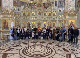 В храме Рождества Христова ст. Динской состоялось посвящение в казачата