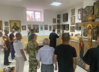 В храме Вознесения Господня в поселке Пашковском помолились о председателе совета стариков Екатеринодарского казачьего отдела