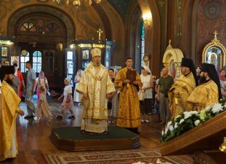 Митрополит Василий совершил Божественную литургию в Свято-Троицком соборе города Краснодара