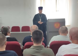 Иерей Виктор Мягков совершил молебен совместно с сотрудниками Главного управления Федеральной службы войск национальной гвардии