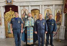 В храме свт. Спиридона Тримифунтского станицы Северской прошел молебен с сотрудниками МЧС