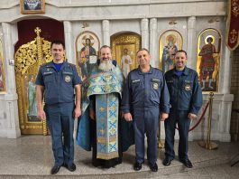 В храме свт. Спиридона Тримифунтского станицы Северской прошел молебен с сотрудниками МЧС