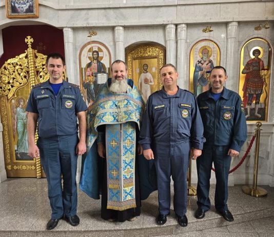 В храме свт. Спиридона Тримифунтского станицы Северской прошел молебен с сотрудниками МЧС