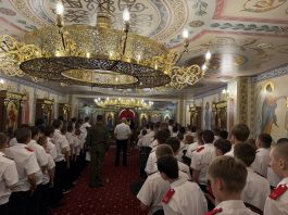 В домовом храме при Кубанском казачьем кадетском корпусе состоялось причастие кадетов седьмой сотни