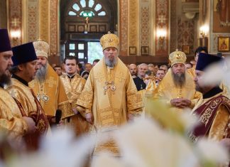 Митрополит Екатеринодарский и Кубанский Василий совершил Божественную литургию в Свято-Екатерининском кафедральном соборе