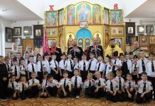 В храме Преображения Господня посёлка Южного состоялась церемония посвящения в казачата